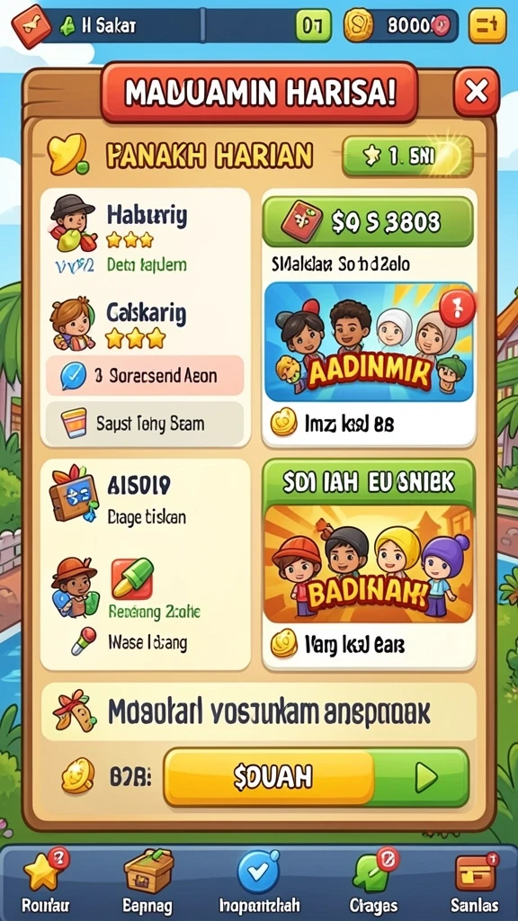 Tampilan Home Screen yang menarik dan mudah dinavigasi.
