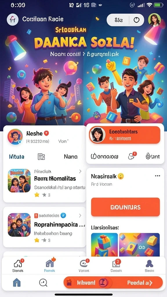Mode permainan seru dengan berbagai tantangan.