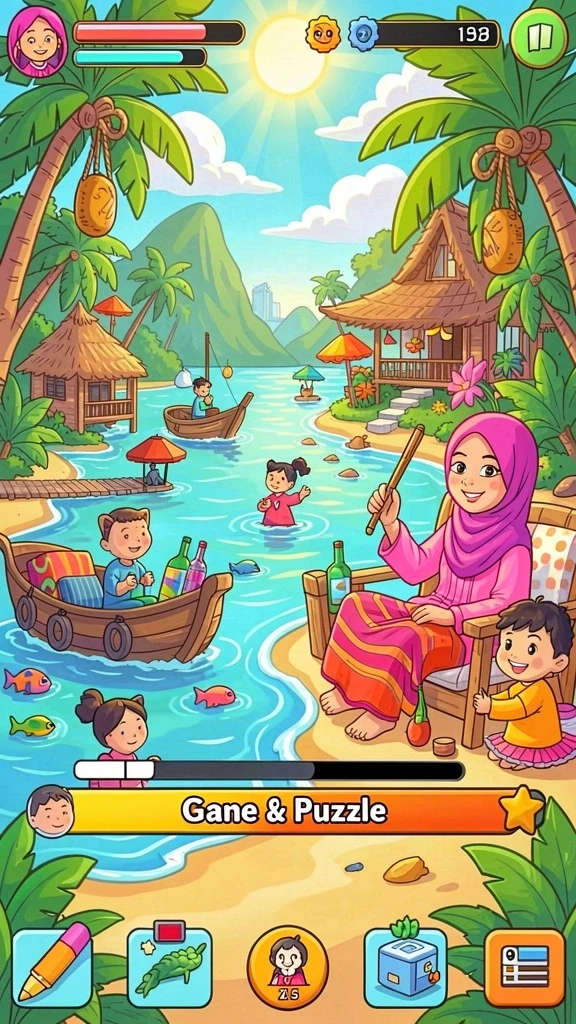 Tangkapan layar dengan karakter sedang bertarung melawan monster.
