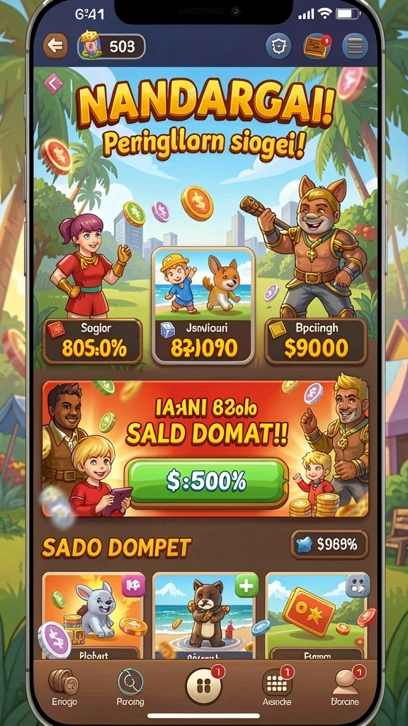 Screenshot ini menampilkan berbagai jenis undian yang tersedia untuk pemain.