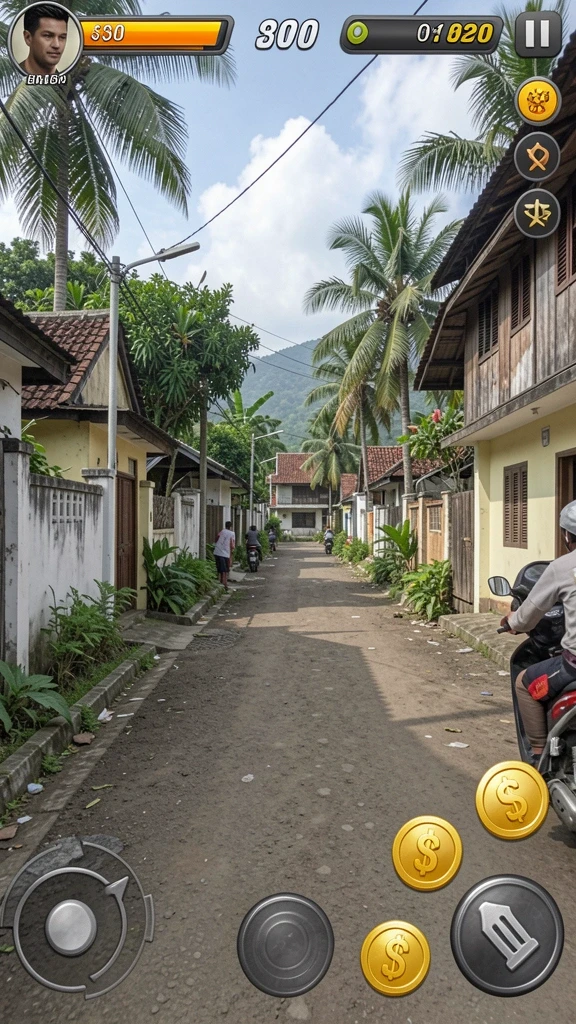 Gambaran aksi seru di dalam game dengan karakter unik.
