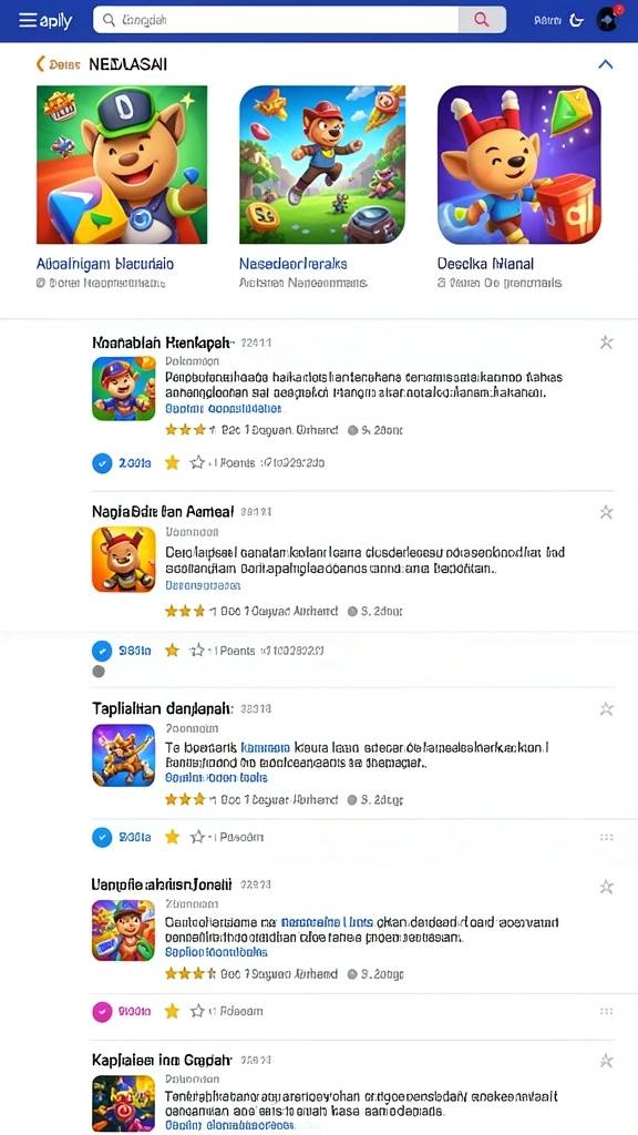 Tantangan seru di setiap level permainan.