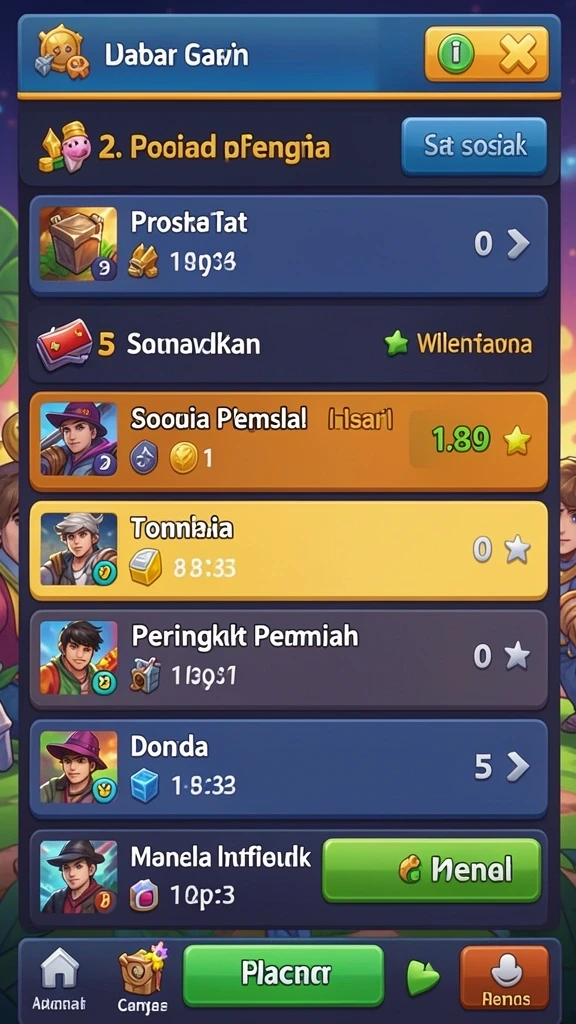 Tampilan awal permainan Y89 penuh warna dan menarik.